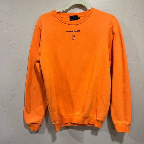 lonely ghost Other - LONELY GHOST Orange Crewneck Sweatshirt